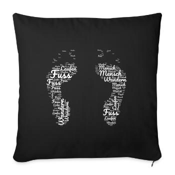 Füße Zeh Fuß freund Mensch Shirt - Sofakissenbezug 45 x 45 cm - Schwarz - Vorne