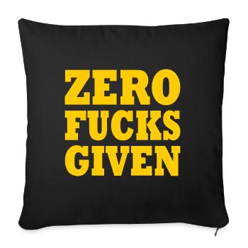 Zero fucks given - Sofakissenbezug 45 x 45 cm - Schwarz - Vorne