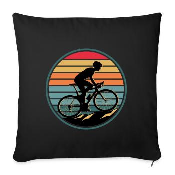 Retro Mountain Bike Bike Cyclist - Sofa pillowcase 17,3'' x 17,3'' (45 x 45 cm) - black - Front