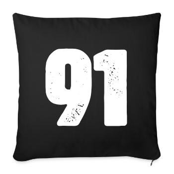 91 Number jersey - Sofa pillowcase 17,3'' x 17,3'' (45 x 45 cm) - black - Front