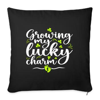 Growing My Lucky Charm St. Patrick's Day - Sofa pillowcase 17,3'' x 17,3'' (45 x 45 cm) - black - Front