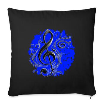 clef is part of music notation - Sofa pillowcase 17,3'' x 17,3'' (45 x 45 cm) - black - Front