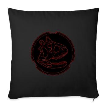 Carnotaurus Fossil Schädel - Sofakissenbezug 45 x 45 cm - Schwarz - Vorne