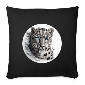 Snow leopards are majestic predators - Sofa pillowcase 17,3'' x 17,3'' (45 x 45 cm) - black - Front