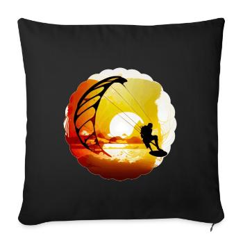 Le kitesurf est un sport génial - Housse de coussin décorative 45 x 45 cm - noir - Devant