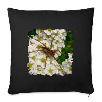 List-Spinnen sind eine Spinnenart in Gärten - Sofakissenbezug 45 x 45 cm - Schwarz - Vorne