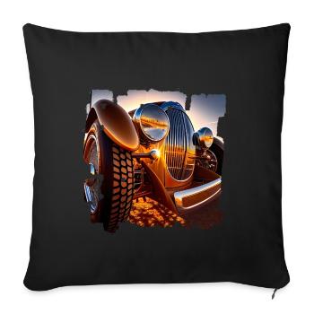 Classic car events are popular with classic car enthusiasts - Sofa pillowcase 17,3'' x 17,3'' (45 x 45 cm) - black - Front