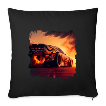 La course d’accélération est un sport automobile - Housse de coussin décorative 45 x 45 cm - noir - Devant