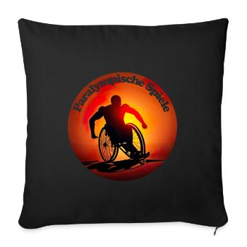 Games for athletes with obstacles - Sofa pillowcase 17,3'' x 17,3'' (45 x 45 cm) - black - Front
