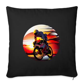 Motorcycle races attract many of fans - Sofa pillowcase 17,3'' x 17,3'' (45 x 45 cm) - black - Front