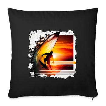 Windsurfing is an exciting water sport - Sofa pillowcase 17,3'' x 17,3'' (45 x 45 cm) - black - Front