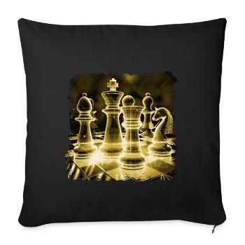 A chess tournament goes over several rounds - Sofa pillowcase 17,3'' x 17,3'' (45 x 45 cm) - black - Front