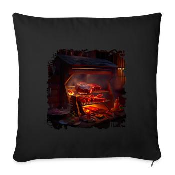 Quand je grille, j’ai des envies de viande - Housse de coussin décorative 45 x 45 cm - noir - Devant