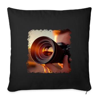 Appareils photo numériques - Un outil pour les photographes amateurs - Housse de coussin décorative 45 x 45 cm - noir - Devant