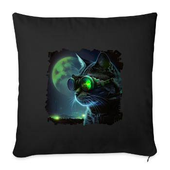 Les chats n’ont pas besoin d’un appareil de vision nocturne - Housse de coussin décorative 45 x 45 cm - noir - Devant