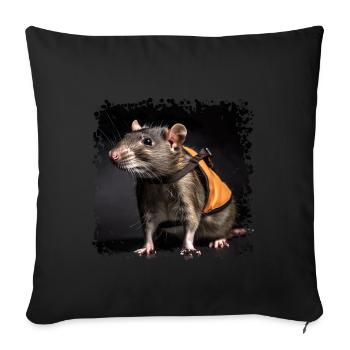 Wer Ratten hat, hat keine Mäuse! - Sofakissenbezug 45 x 45 cm - Schwarz - Vorne