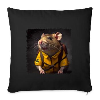 Les rats peuvent renifler les mines - Housse de coussin décorative 45 x 45 cm - noir - Devant