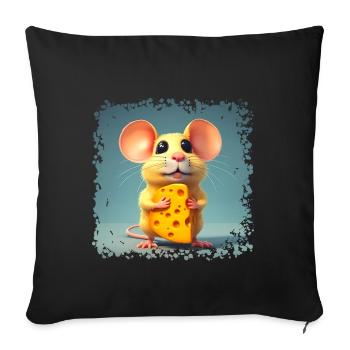 In nature, mice do not feed on cheese - Sofa pillowcase 17,3'' x 17,3'' (45 x 45 cm) - black - Front