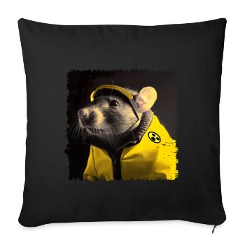 Rats in explosive ordnance disposal service - Sofa pillowcase 17,3'' x 17,3'' (45 x 45 cm) - black - Front