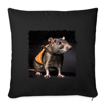 Rats like to cuddle for their lives - Sofa pillowcase 17,3'' x 17,3'' (45 x 45 cm) - black - Front