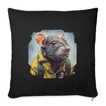 L’odorat des rats est très sensible - Housse de coussin décorative 45 x 45 cm - noir - Devant
