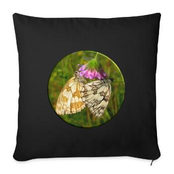 Two blues in family planning - Sofa pillowcase 17,3'' x 17,3'' (45 x 45 cm) - black - Front
