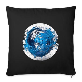 Sauvez la planète bleue avant qu’il ne soit trop tard - Housse de coussin décorative 45 x 45 cm - noir - Devant