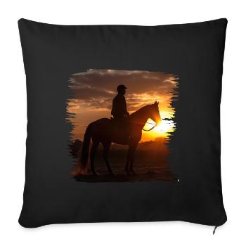 Horseback riding is an old tradition - Sofa pillowcase 17,3'' x 17,3'' (45 x 45 cm) - black - Front
