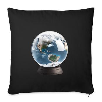 Pris au piège dans une boule à neige - Housse de coussin décorative 45 x 45 cm - noir - Devant