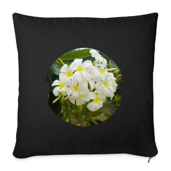 Plumeria are represented in the tropics - Sofa pillowcase 17,3'' x 17,3'' (45 x 45 cm) - black - Front