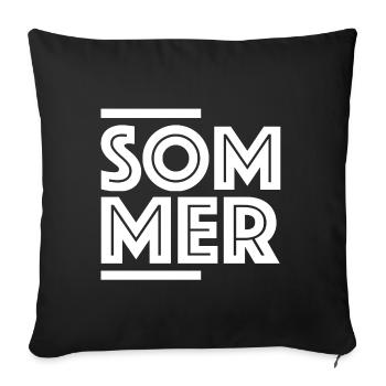 Sommer | Sonne, Ferien, Strand, Eis, Sommerferien - Sofakissenbezug 45 x 45 cm - Schwarz - Vorne