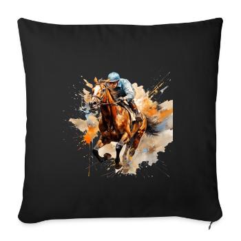 Les courses de chevaux exercent une fascination unique - Housse de coussin décorative 45 x 45 cm - noir - Devant