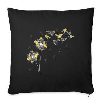 Perroquet Oiseau Cadeau Pissenlit Perruche - Housse de coussin décorative 45 x 45 cm - noir - Devant