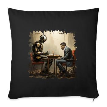 AI is a branch of computer science - Sofa pillowcase 17,3'' x 17,3'' (45 x 45 cm) - black - Front