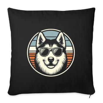 Husky Dog - Sofa pillowcase 17,3'' x 17,3'' (45 x 45 cm) - black - Front