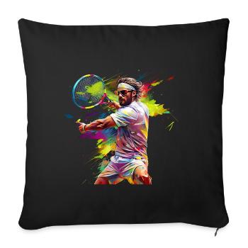 Le tennis est un jeu de dos crawlé - Housse de coussin décorative 45 x 45 cm - noir - Devant