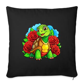 Mega Cute Turtle - Sofa pillowcase 17,3'' x 17,3'' (45 x 45 cm) - black - Front