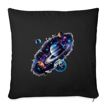 The universe, a fascinating journey - Sofa pillowcase 17,3'' x 17,3'' (45 x 45 cm) - black - Front