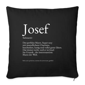 Josef Wörterbuch Erklärung Vorname Josef - Sofakissenbezug 45 x 45 cm - Schwarz - Vorne