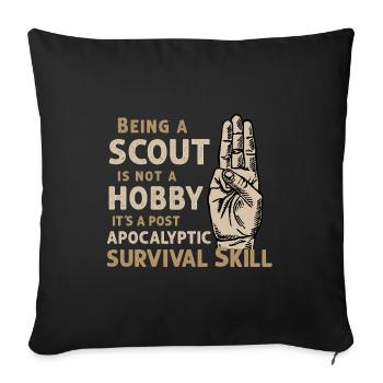 Scout n'est pas un cadeau de survie éclaireur - Housse de coussin décorative 45 x 45 cm - noir - Devant