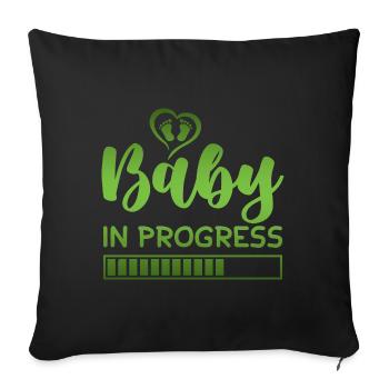 baby progress loading - Sofa pillowcase 17,3'' x 17,3'' (45 x 45 cm) - black - Front
