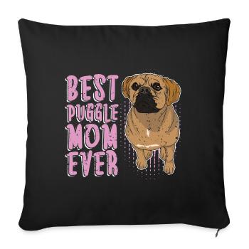 Best Puggle Mom Dogs Mother's Day Gift Puggle - Sofa pillowcase 17,3'' x 17,3'' (45 x 45 cm) - black - Front