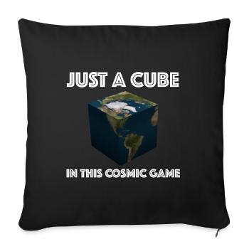 Nur ein Würfel in diesem kosmischen Spiel - Sofakissenbezug 45 x 45 cm - Schwarz - Vorne