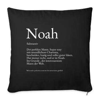 Noah Wörterbuch Erklärung Vorname Noah - Sofakissenbezug 45 x 45 cm - Schwarz - Vorne
