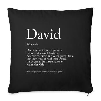 David Wörterbuch Erklärung Vorname David - Sofakissenbezug 45 x 45 cm - Schwarz - Vorne