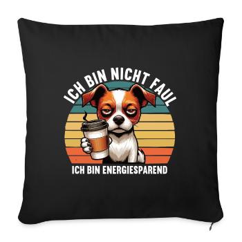 Ich Bin Nicht Faul Jack Russel terrier Jackie - Sofakissenbezug 45 x 45 cm - Schwarz - Vorne