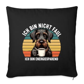 Ich Bin Nicht Faul Deutsch Drahthaar Jagdhund - Sofakissenbezug 45 x 45 cm - Schwarz - Vorne