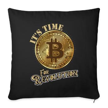 Bitcoin Revolution shirt crypto - Sofa pillowcase 17,3'' x 17,3'' (45 x 45 cm) - black - Front