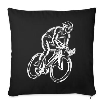 bicycle cycling road bike road cyclist art - Sofa pillowcase 17,3'' x 17,3'' (45 x 45 cm) - black - Front