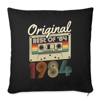 Original 1984 naissance naissance rétro anniversaire - Housse de coussin décorative 45 x 45 cm - noir - Devant